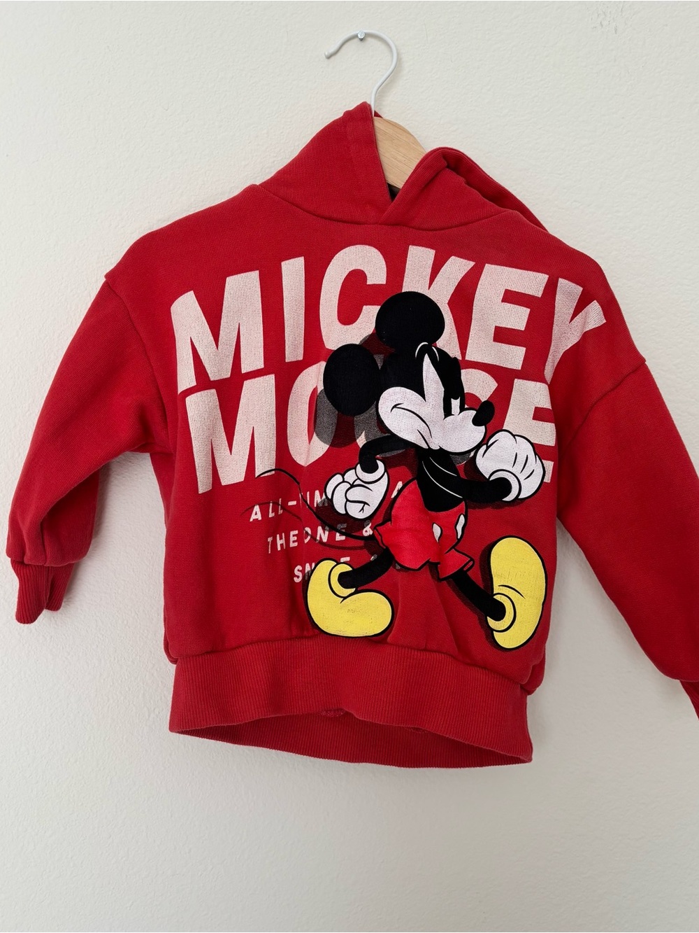 Zara Red Mickey Mouse Hoodie Sweatshirt 18-24m